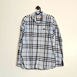 BURBERRY plaid dress shirt M